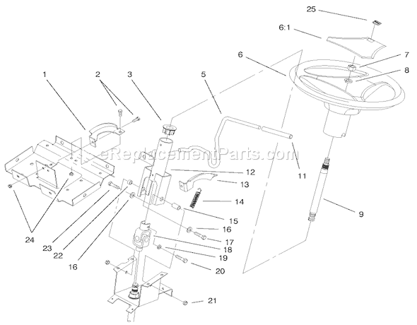 Toro 72086 (9900001-9999999)(1999) Lawn Tractor Steering Wheel & Tilt Assembly Diagram