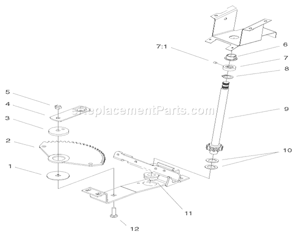Toro 72087 (200000001-200999999)(2000) Lawn Tractor Lower Steering Assembly Diagram