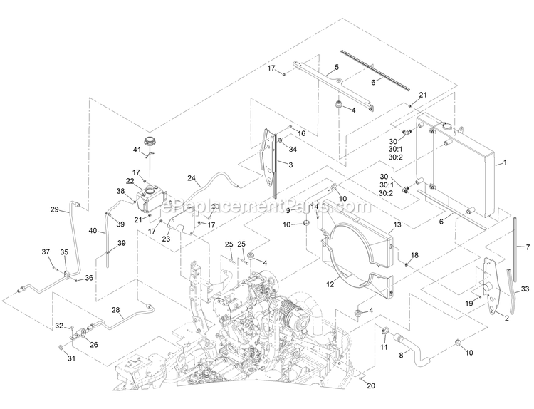 Toro 72096 (400000000-406343180) Z Master Professional 7500-D Series , With 96in Rear Discharge Riding Mower Cooling Assembly 1 Diagram