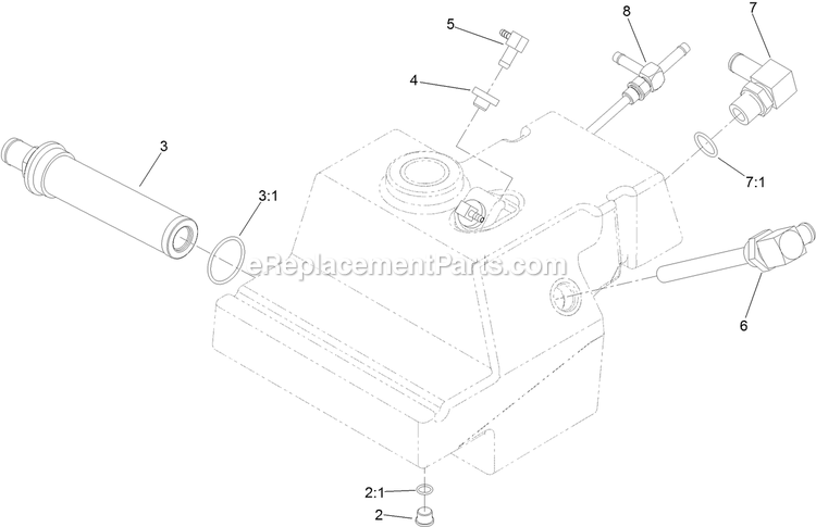 Toro 72096 (400000000-406343180) Z Master Professional 7500-D Series , With 96in Rear Discharge Riding Mower Hydraulic Reservoir Assembly Diagram