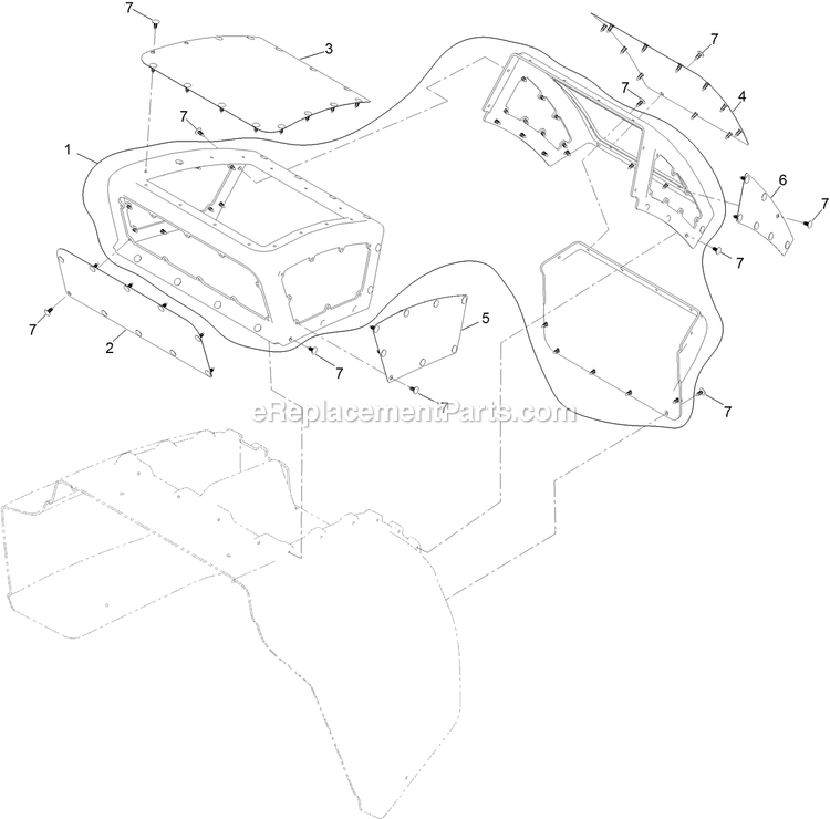 Toro 72096 (408851917-408863599) Z Master Professional 7500-D Series , With 96in Rear Discharge Riding Mower Hood Intake Assembly Diagram