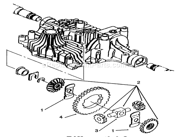 Toro 72102 (6900001-6999999)(1996) Lawn Tractor Differential Gear Diagram