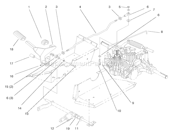 Toro 72102 (8900400-8999999)(1998) Lawn Tractor Hydro Control Diagram