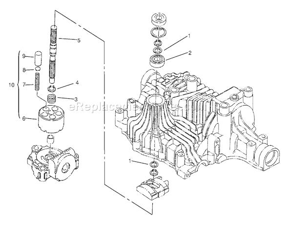 Toro 72102 (8900400-8999999)(1998) Lawn Tractor Pump Shaft Diagram