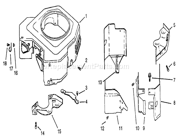 Toro 72103 (4900001-4999999)(1994) Lawn Tractor Blower Housing and Baffles Diagram