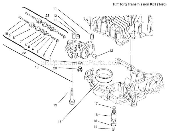 Toro 72105 (9900001-9999999)(1999) Lawn Tractor Center Case Diagram