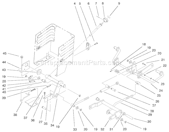 Toro 72106 (9900001-9999999)(1999) Lawn Tractor Lift Lever & H.o.c. Assembly Diagram