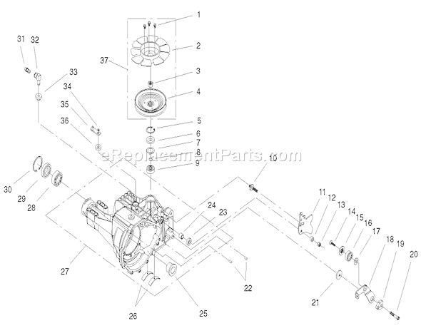 Toro 72107 (200000001-200999999)(2000) Lawn Tractor Housing & Fan Assembly Diagram
