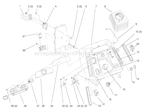 Toro 72110 (8900600-8999999)(1998) Lawn Tractor Dash Diagram