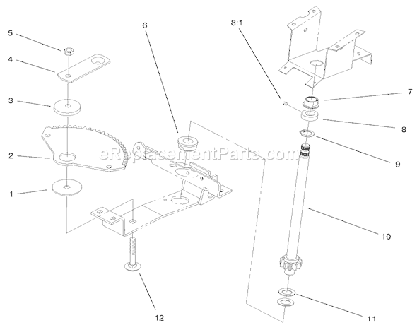 Toro 72115 (9900001-9999999)(1999) Lawn Tractor Lower Steering Assembly Diagram