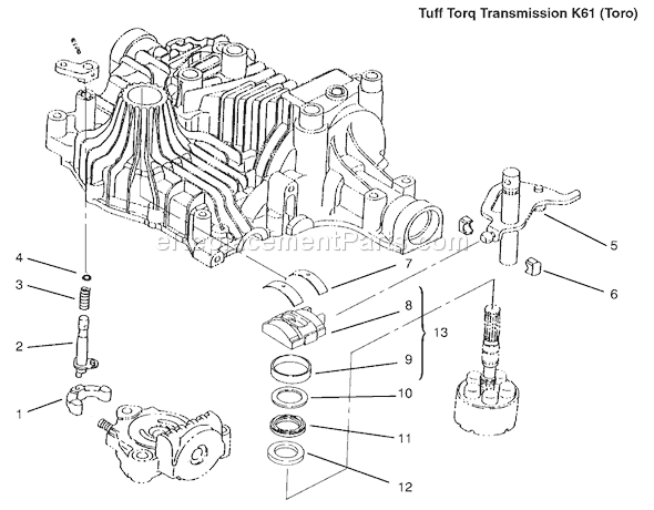 Toro 72115 (9900001-9999999)(1999) Lawn Tractor Range Shift Diagram