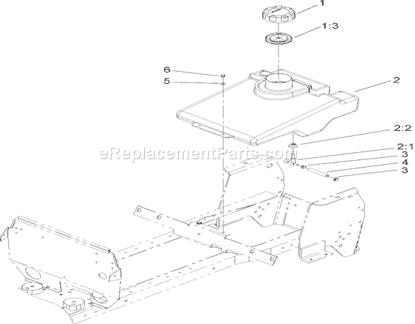 Toro 72200 (250000001-250999999)(2005) Lawn Tractor Fuel Tank Assembly Diagram