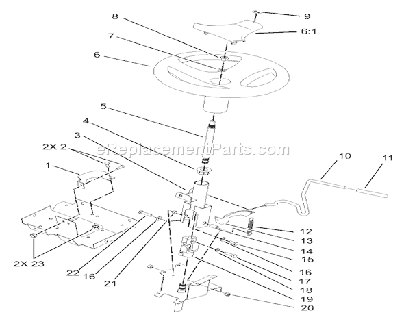 Toro 72200 (250000001-250999999)(2005) Lawn Tractor Steering Wheel and Tilt Assembly Diagram