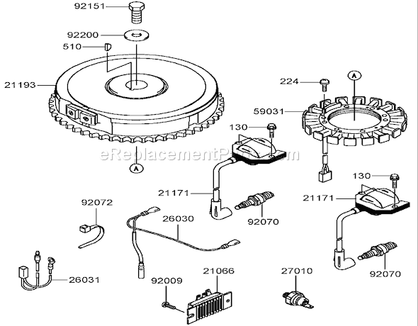Toro 72201 (250000001-250999999)(2005) Lawn Tractor Electric Equipment Assembly Kawasaki Fh541v-Ds04 Diagram