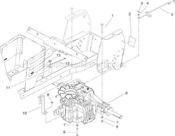Toro 72201 (250000001-250999999)(2005) Lawn Tractor Hydro Transaxle Assembly Diagram