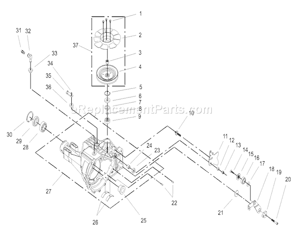 Toro 72202 (230000001-230999999)(2003) Lawn Tractor Housing and Fan Assembly Diagram
