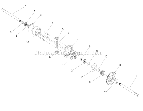 Toro 72211 (260000001-260999999)(2006) Lawn Tractor Differential Gear Assembly Transaxle Assembly No. 104-4310 Diagram