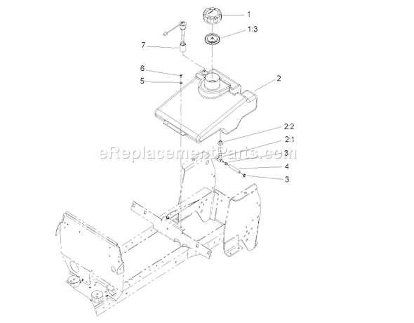 Toro 72212 (240000001-240999999)(2004) Lawn Tractor Fuel Tank Assembly Diagram