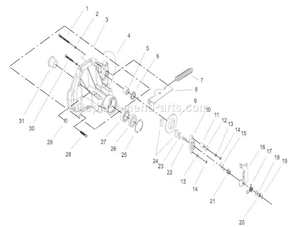 Toro 72212 (240000001-240999999)(2004) Lawn Tractor Brake Assembly Transaxle Assembly No. 104-4310 Diagram