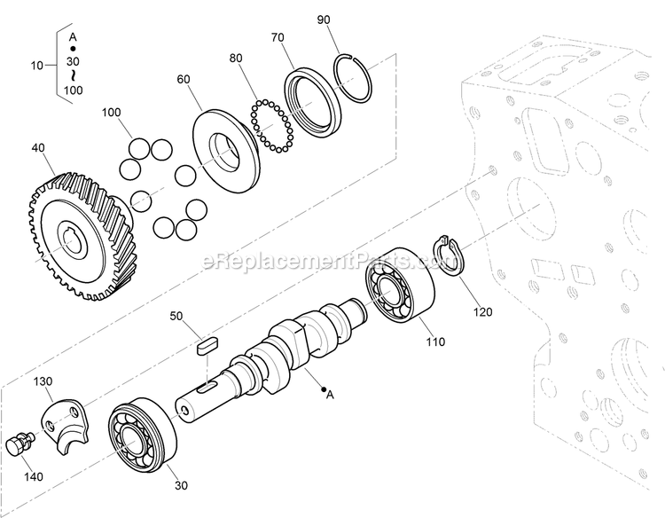 Toro 72264TE (406430000-409547309) Z Master Professional 7000 , With 132cm Turbo Force Side Discharge Mower Fuel Camshaft Assembly Diagram