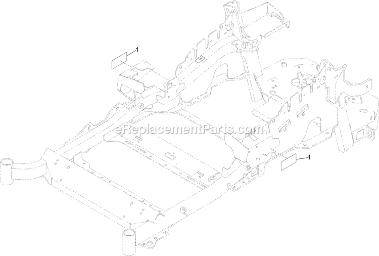 Toro 72912 (400000000-999999999) Z Master Professional 5000 , With 72in Turbo Force Side Discharge Mower Frame Decal Assembly Diagram