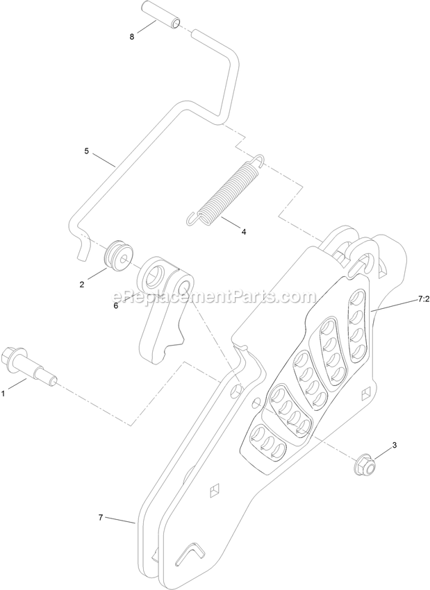 Toro 72965 (409031049-999999999) Z Master Professional 6000 , With 60in Turbo Force Side Discharge Mower Height-Of-Cut Assembly Diagram