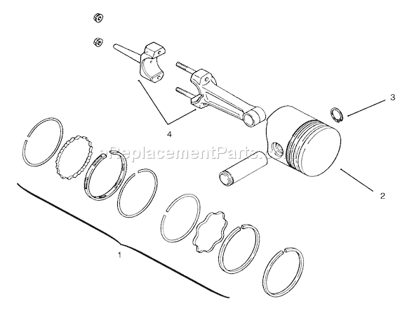 Toro 73362 (6900001-6999999)(1996) Lawn Tractor Piston And Rings Diagram