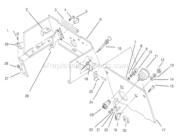 Toro 73362 (6900001-6999999)(1996) Lawn Tractor Control Panel Diagram