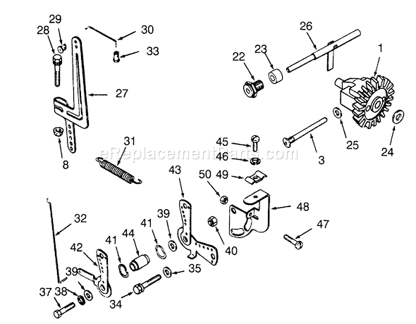 Toro 73380 (3900001-3999999)(1993) Lawn Tractor Governor Linkage Diagram