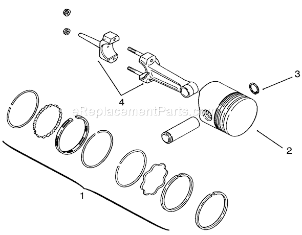 Toro 73380 (3900001-3999999)(1993) Lawn Tractor Piston And Rings Diagram