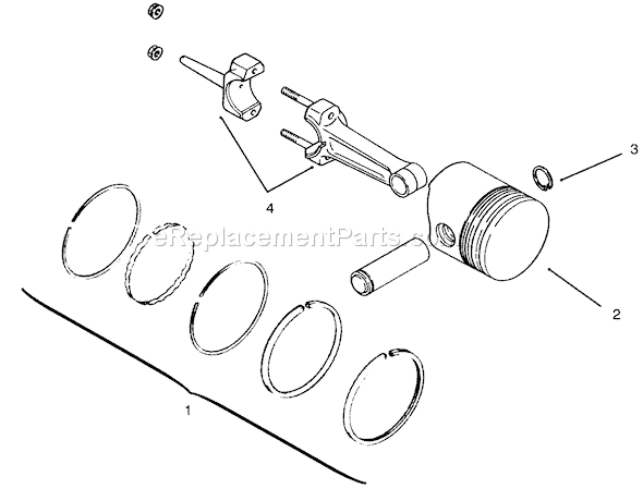 Toro 73400 (5900001-5999999)(1995) Lawn Tractor Piston And Rings Diagram