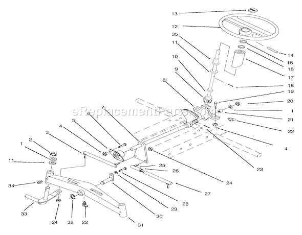 Toro 73401 (4900001-4999999)(1994) Lawn Tractor Front Axle And Steering Diagram