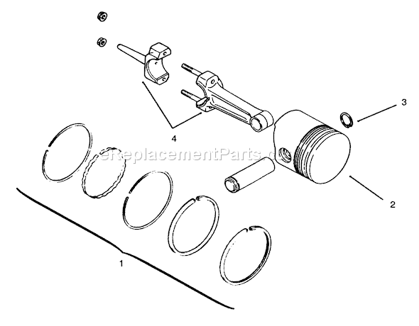 Toro 73401 (5900261-5901260)(1995) Lawn Tractor Piston And Rings Diagram
