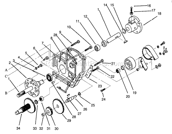Toro 73401 (5900261-5901260)(1995) Lawn Tractor Transaxle Assembly (continued) Diagram