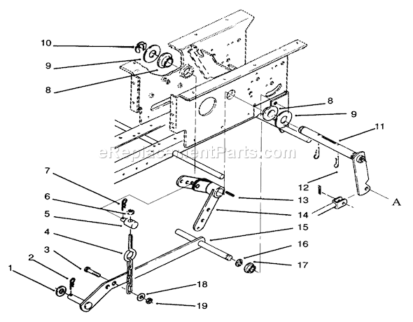Toro 73401 (5901261-5999999)(1995) Lawn Tractor Hydrostatic Lift Linkage Diagram