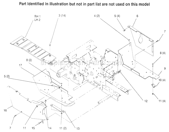 Toro 73402 (6900001-6999999)(1996) Lawn Tractor Footrests Diagram