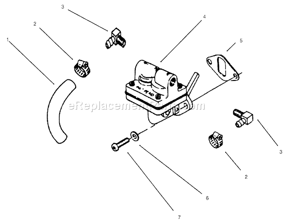 Toro 73402 (6900001-6999999)(1996) Lawn Tractor Fuel Pump Diagram