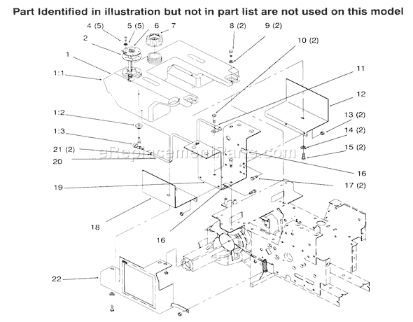 Toro 73402 (6900001-6999999)(1996) Lawn Tractor Fuel Tank Diagram