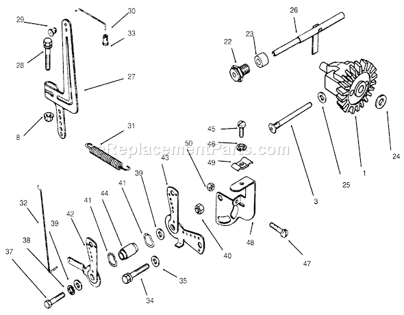 Toro 73402 (6900001-6999999)(1996) Lawn Tractor Governor Linkage Diagram