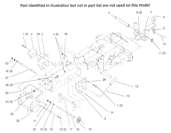 Toro 73402 (6900001-6999999)(1996) Lawn Tractor Hitches Diagram