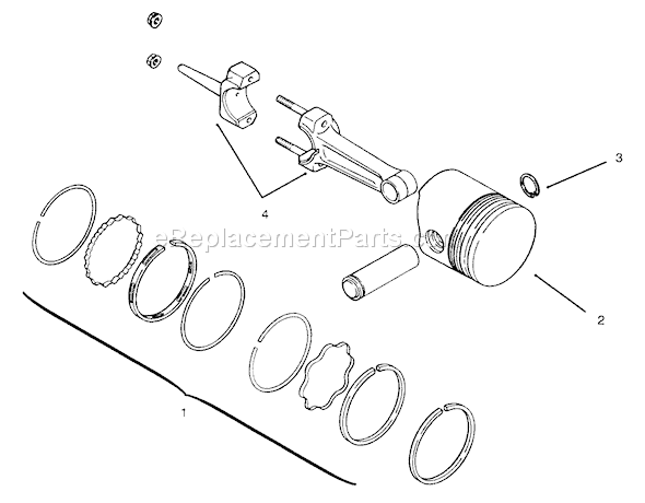 Toro 73402 (6900001-6999999)(1996) Lawn Tractor Piston And Rings Diagram