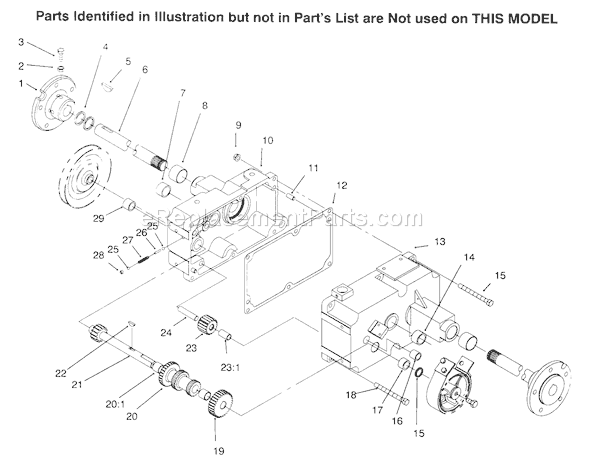 Toro 73402 (6900001-6999999)(1996) Lawn Tractor Transmission 8-Speed 8 Pinion Diagram