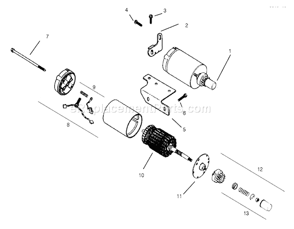 Toro 73403 (7900001-7999999)(1997) Lawn Tractor Starter Diagram