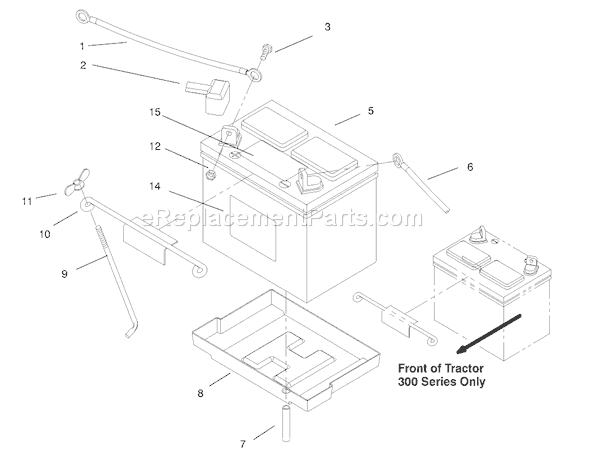 Toro 73403 (7900001-7999999)(1997) Lawn Tractor Battery Assembly Diagram