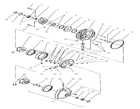 Toro 73403 (7900001-7999999)(1997) Lawn Tractor Eaton Hydrostatic Transmission #110-062 Diagram