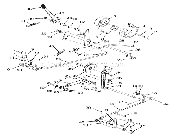 Toro 73440 (3900001-3999999)(1993) Lawn Tractor Clutch, Brake And Speed Control Linkage Diagram