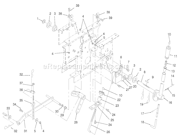 Toro 73448 (8900001-8900499)(1998) Lawn Tractor Manual Lift System Diagram
