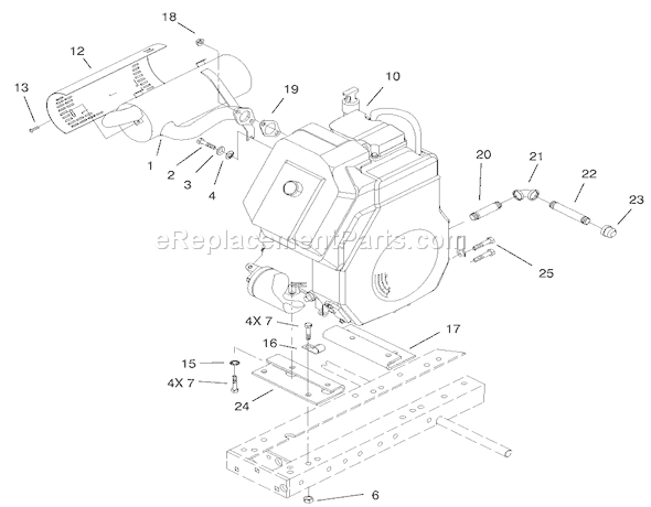 Toro 73449 (210000001-210999999)(2001) Lawn Tractor Engine Assembly Diagram