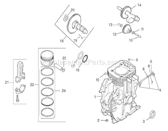 Toro 73450 (250000001-250999999)(2005) Lawn Tractor Crankcase Assembly Kohler Ch15s-44533 Diagram