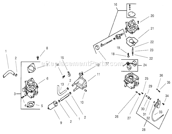 Toro 73470 (8900001-8999999)(1998) Lawn Tractor Group 8-Fuel System Diagram